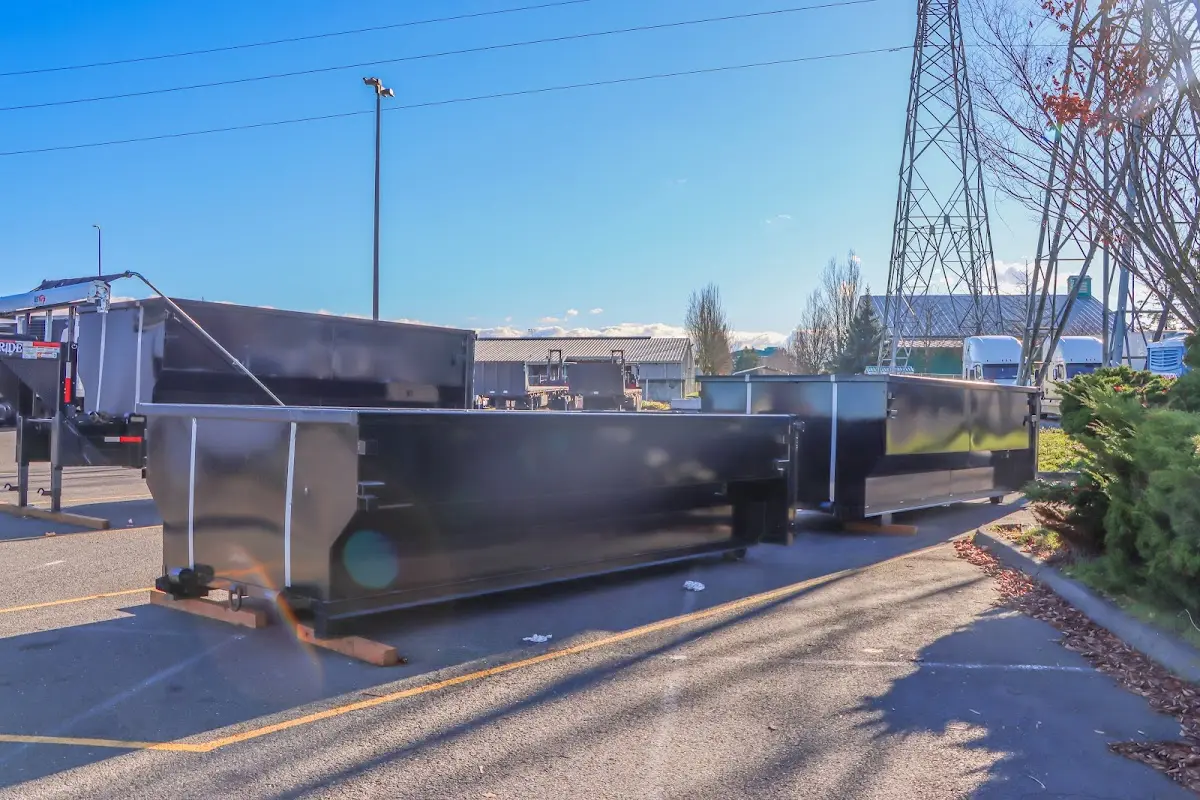 Roll-off dumpster ready for waste disposal at job site for Cleanout Dumpster Rental in Nelson